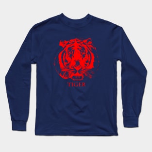 red tiger head Long Sleeve T-Shirt